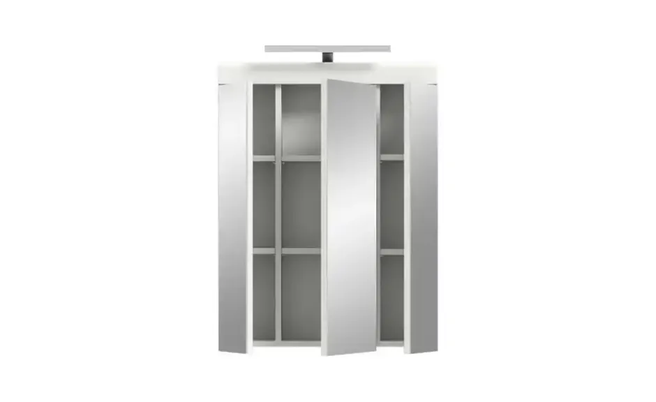 Spiegelschrank SCHLOONSEE, Breite 60cm, inkl. Beleuchtung, 3 Spiegeltüren, 9 Fächer in verschiedenen Farben erhältlich, Badmöbel, Spiegel, Badschrank, Bad Schloonsee