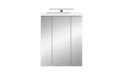 Spiegelschrank SCHLOONSEE, Breite 60cm, inkl. Beleuchtung, 3 Spiegeltüren, 9 Fächer in verschiedenen Farben erhältlich, Badmöbel, Spiegel, Badschrank, Bad Schloonsee