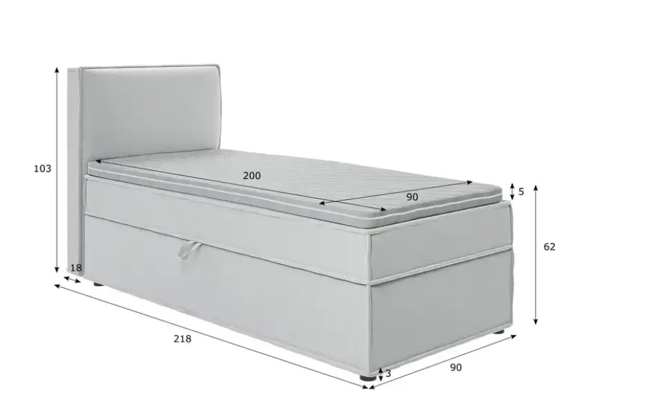 S-STYLE Boxbett .css-bauhey::before{content:'- ';}.css-bauhey::after{content:'- ';}mit Stauraum und Topper, H3 Uma