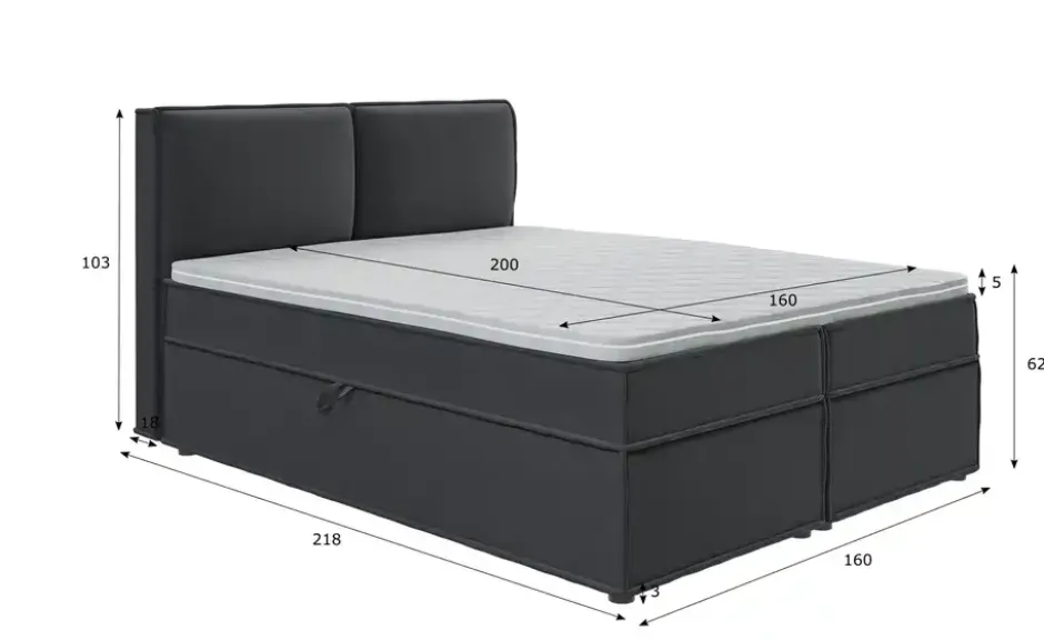 S-STYLE Boxbett .css-bauhey::before{content:'- ';}.css-bauhey::after{content:'- ';}mit Stauraum und Topper, H3 Uma