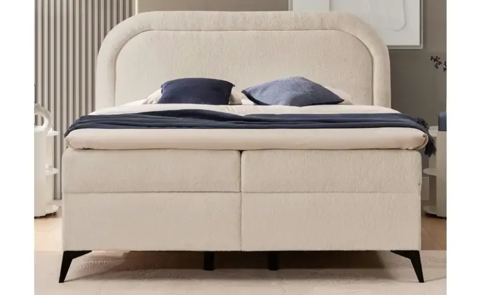 S-STYLE Boxbett .css-bauhey::before{content:'- ';}.css-bauhey::after{content:'- ';}mit Bettkasten, Bouclé-Stoff Sonna