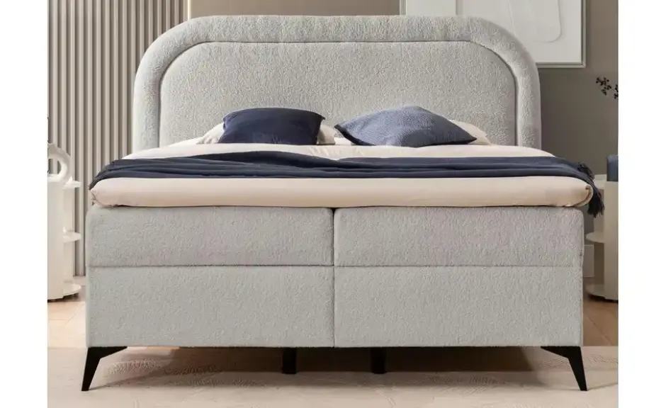 S-STYLE Boxbett .css-bauhey::before{content:'- ';}.css-bauhey::after{content:'- ';}mit Bettkasten, Bouclé-Stoff Sonna