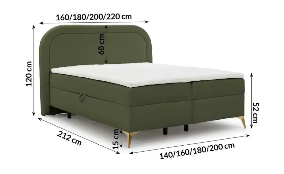 S-STYLE Boxbett .css-bauhey::before{content:'- ';}.css-bauhey::after{content:'- ';}mit Bettkasten, Bouclé-Stoff Sonna