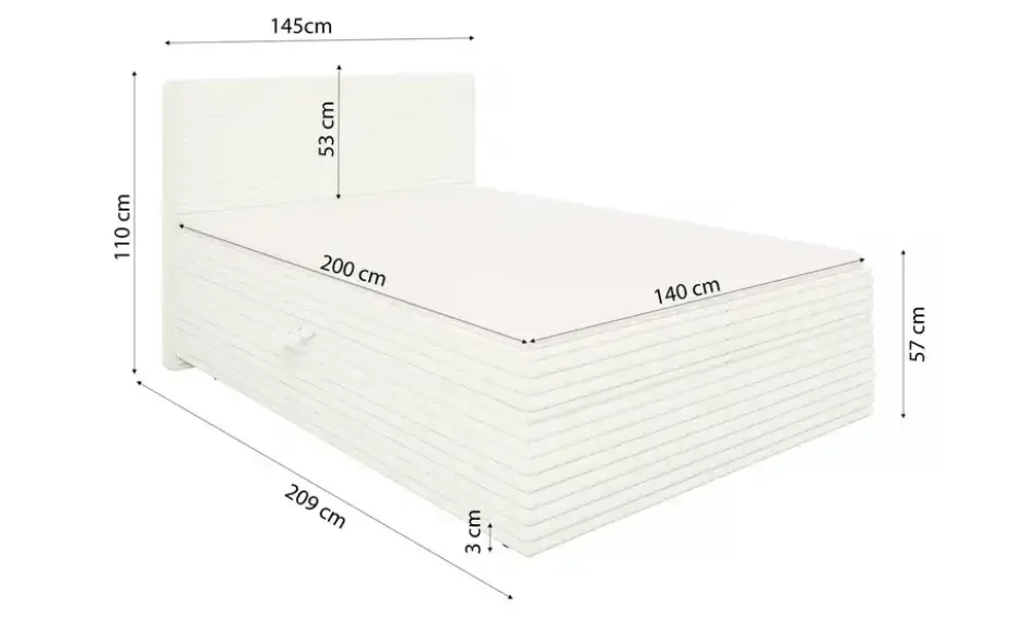 S-STYLE Boxbett .css-bauhey::before{content:'- ';}.css-bauhey::after{content:'- ';}Cord, mit Stauraum und Topper, H3 Neo