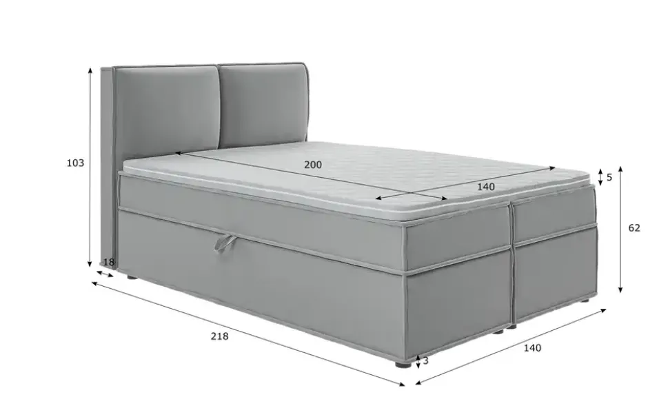 S-STYLE Boxbett .css-bauhey::before{content:'- ';}.css-bauhey::after{content:'- ';}mit Stauraum und Topper, H3 Uma
