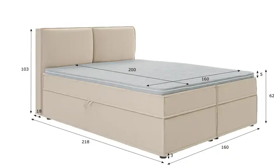 S-STYLE Boxbett .css-bauhey::before{content:'- ';}.css-bauhey::after{content:'- ';}mit Stauraum und Topper, H3 Uma