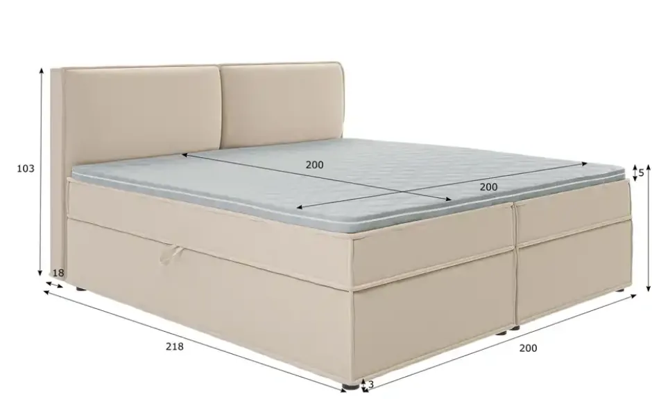 S-STYLE Boxbett .css-bauhey::before{content:'- ';}.css-bauhey::after{content:'- ';}mit Stauraum und Topper, H3 Uma