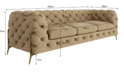 S-STYLE Chesterfield Einzelsofa Natalie