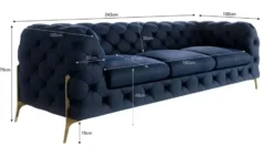S-STYLE Chesterfield Einzelsofa Natalie