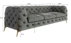S-STYLE Chesterfield Einzelsofa Natalie