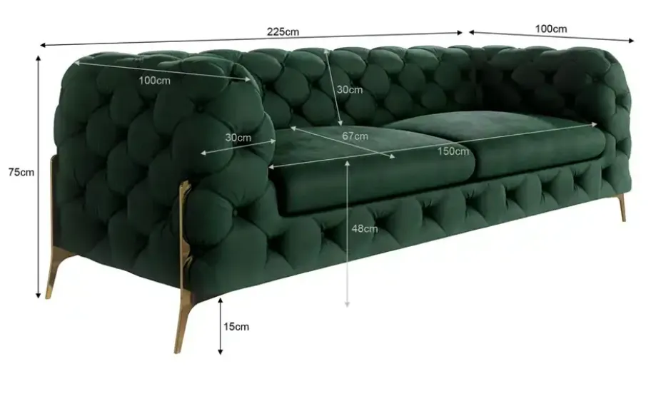 S-STYLE Chesterfield Einzelsofa Natalie