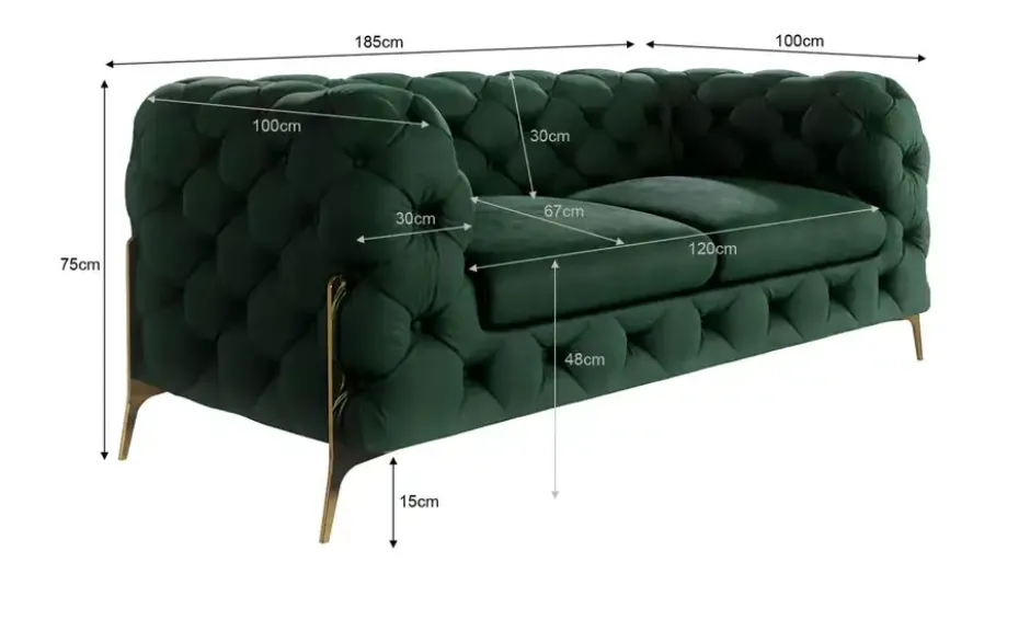 S-STYLE Chesterfield Einzelsofa Natalie