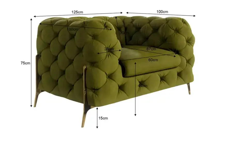 S-STYLE Chesterfield Sessel Natalie