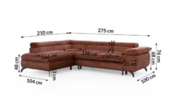 S-STYLE Ecksofa .css-bauhey::before{content:'- ';}.css-bauhey::after{content:'- ';}mit Schlaffunktion Bonnie