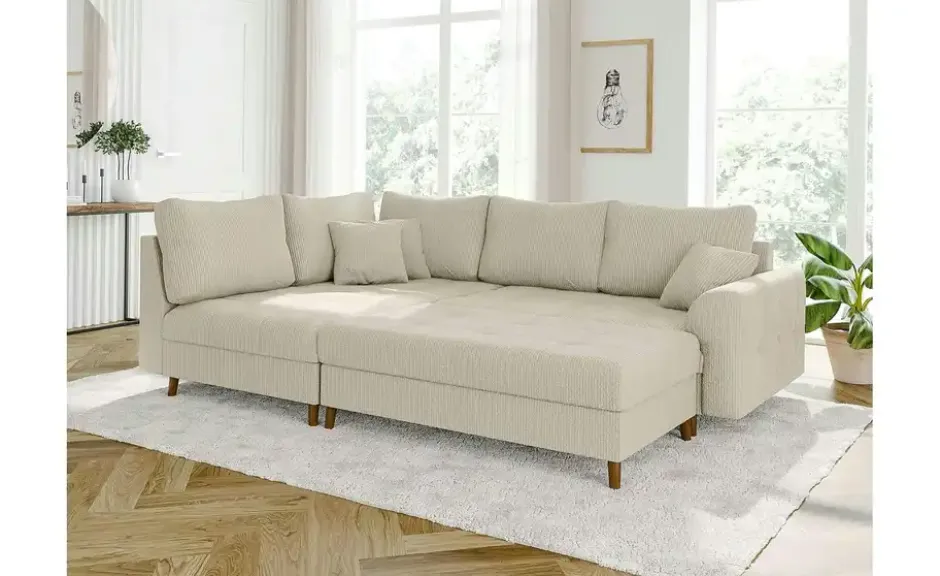 S-STYLE Ecksofa mit Hocker Maya