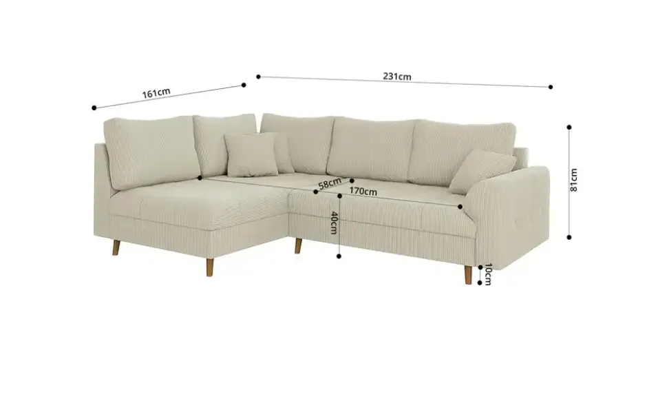 S-STYLE Ecksofa mit Hocker Maya
