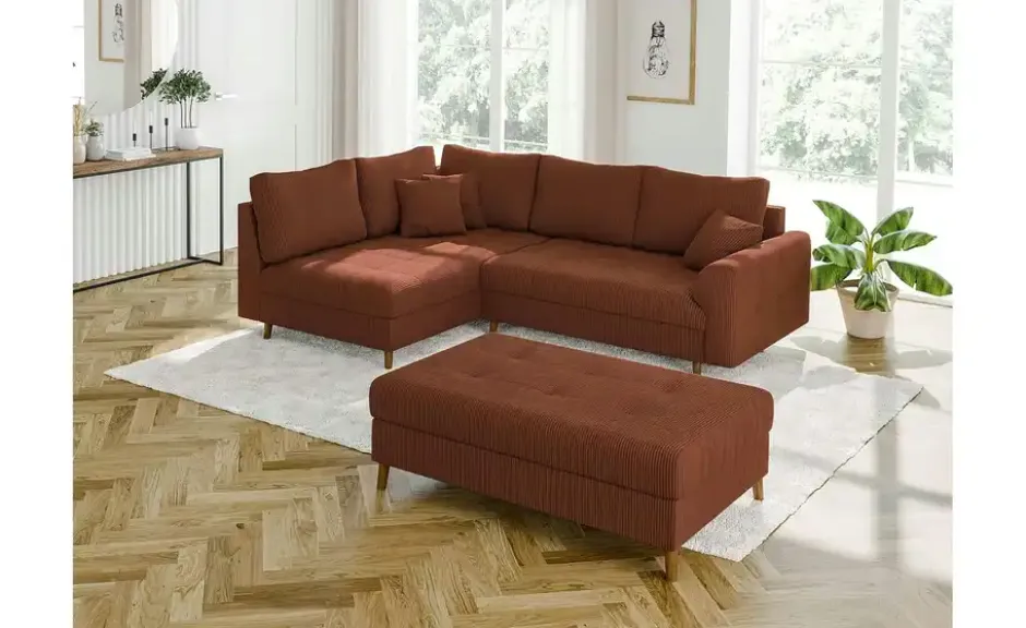 S-STYLE Ecksofa mit Hocker Maya
