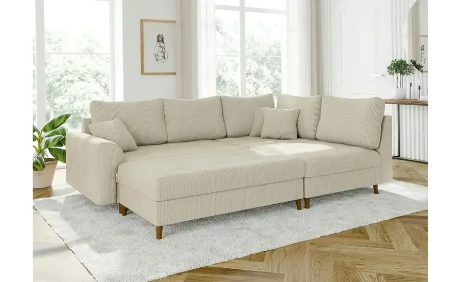 S-STYLE Ecksofa mit Hocker Maya