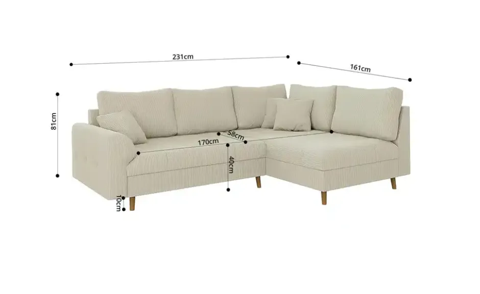 S-STYLE Ecksofa mit Hocker Maya