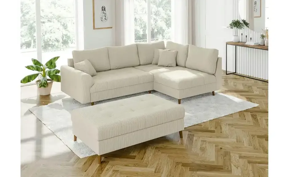S-STYLE Ecksofa mit Hocker Maya