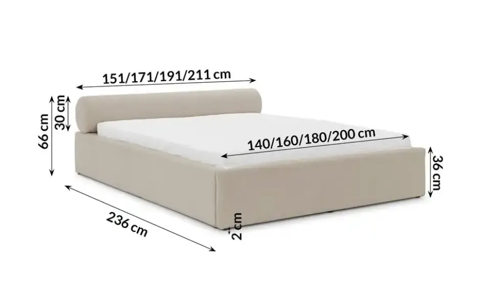 S-STYLE Polsterbett Josy
