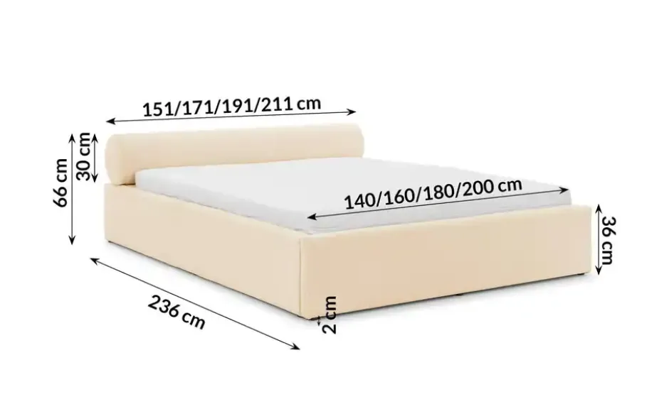 S-STYLE Polsterbett Josy