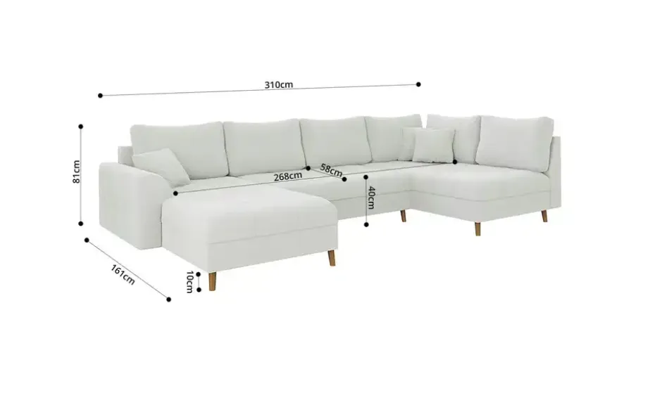 S-STYLE Wohnlandschaft mit Hocker Lars