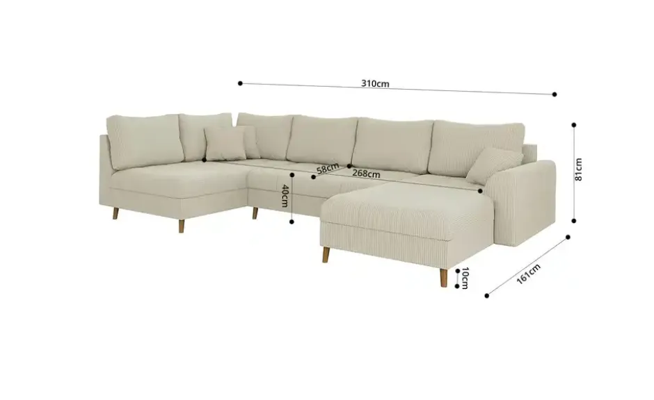 S-STYLE Wohnlandschaft mit Hocker Maya