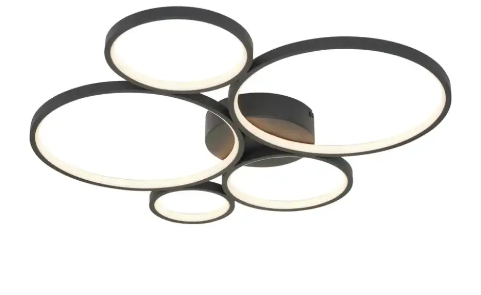 Trio LED-Deckenleuchte, Kreise, schwarz Rondo