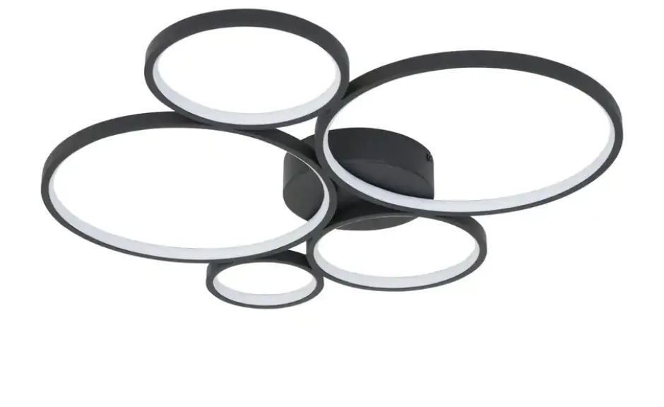 Trio LED-Deckenleuchte, Kreise, schwarz Rondo