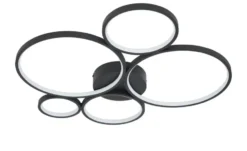 Trio LED-Deckenleuchte, Kreise, schwarz Rondo