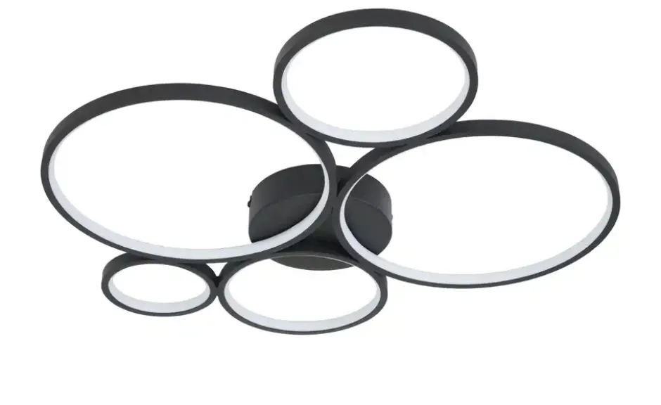Trio LED-Deckenleuchte, Kreise, schwarz Rondo