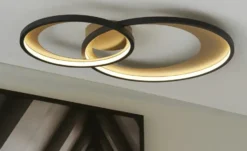 Trio LED-Deckenleuchte, schwarz/ gold ´groß´
