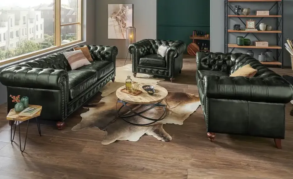 uno Ledersofa Chesterfield