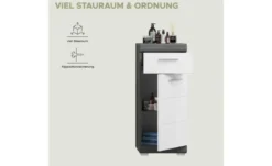 Unterschrank SCHLOONSEE, Breite 37cm, 1 Tür, 1 Schubkasten, 2 Fächer, MDF-Front in verschiedenen Farben erhältlich, Badmöbel, Badschrank, Kommode, Bad Schloonsee