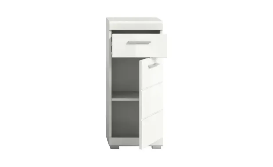 Unterschrank SCHLOONSEE, Breite 37cm, 1 Tür, 1 Schubkasten, 2 Fächer, MDF-Front in verschiedenen Farben erhältlich, Badmöbel, Badschrank, Kommode, Bad Schloonsee