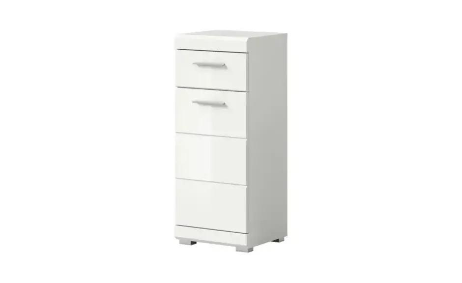 Unterschrank SCHLOONSEE, Breite 37cm, 1 Tür, 1 Schubkasten, 2 Fächer, MDF-Front in verschiedenen Farben erhältlich, Badmöbel, Badschrank, Kommode, Bad Schloonsee
