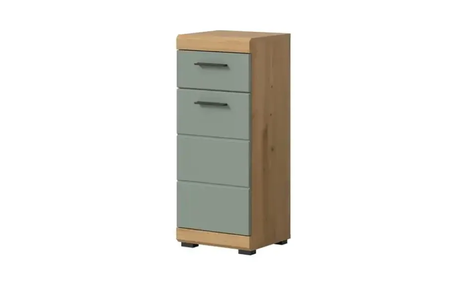 Unterschrank SCHLOONSEE, Breite 37cm, 1 Tür, 1 Schubkasten, 2 Fächer, MDF-Front in verschiedenen Farben erhältlich, Badmöbel, Badschrank, Kommode, Bad Schloonsee