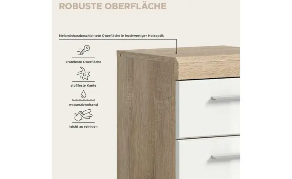 Unterschrank SCHLOONSEE, Breite 37cm, 1 Tür, 1 Schubkasten, 2 Fächer, MDF-Front in verschiedenen Farben erhältlich, Badmöbel, Badschrank, Kommode, Bad Schloonsee