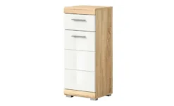 Unterschrank SCHLOONSEE, Breite 37cm, 1 Tür, 1 Schubkasten, 2 Fächer, MDF-Front in verschiedenen Farben erhältlich, Badmöbel, Badschrank, Kommode, Bad Schloonsee