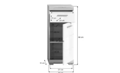 Unterschrank SCHLOONSEE, Breite 37cm, 1 Tür, 1 Schubkasten, 2 Fächer, MDF-Front in verschiedenen Farben erhältlich, Badmöbel, Badschrank, Kommode, Bad Schloonsee