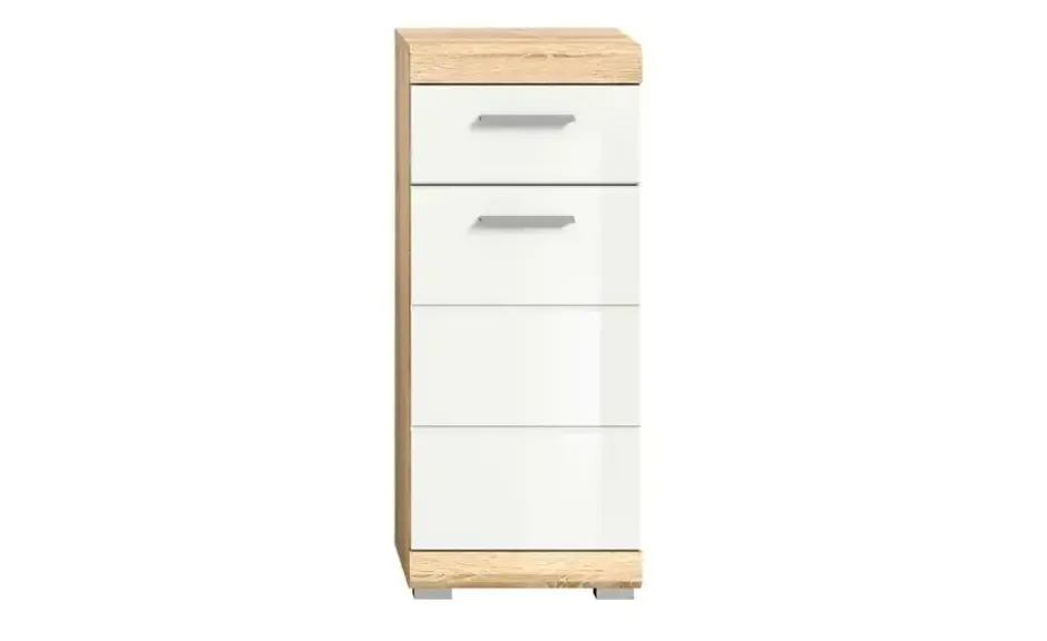 Unterschrank SCHLOONSEE, Breite 37cm, 1 Tür, 1 Schubkasten, 2 Fächer, MDF-Front in verschiedenen Farben erhältlich, Badmöbel, Badschrank, Kommode, Bad Schloonsee