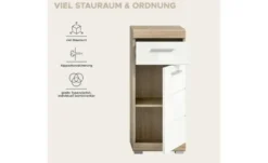 Unterschrank SCHLOONSEE, Breite 37cm, 1 Tür, 1 Schubkasten, 2 Fächer, MDF-Front in verschiedenen Farben erhältlich, Badmöbel, Badschrank, Kommode, Bad Schloonsee