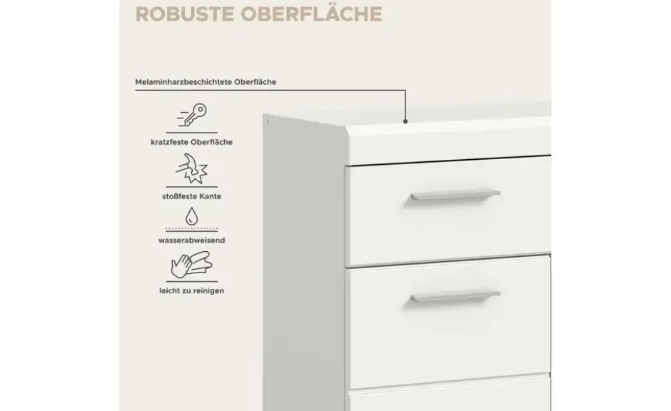 Unterschrank SCHLOONSEE, Breite 74cm, 2 Tür, 1 Schubkasten, 2 Fächer, MDF-Front in verschiedenen Farben erhältlich, Badmöbel, Badschrank, Kommode, Bad Schloonsee