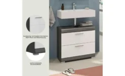 Waschbeckenunterschrank SCHLOONSEE, Breite 60cm, 2 Schubkästen, mit Siphonausschnitt, MDF-Front in verschiedenen Farben erhältlich, Badmöbel, Badschrank, Kommode, Bad Schloonsee