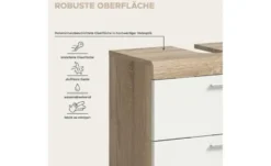 Waschbeckenunterschrank SCHLOONSEE, Breite 60cm, 2 Schubkästen, mit Siphonausschnitt, MDF-Front in verschiedenen Farben erhältlich, Badmöbel, Badschrank, Kommode, Bad Schloonsee