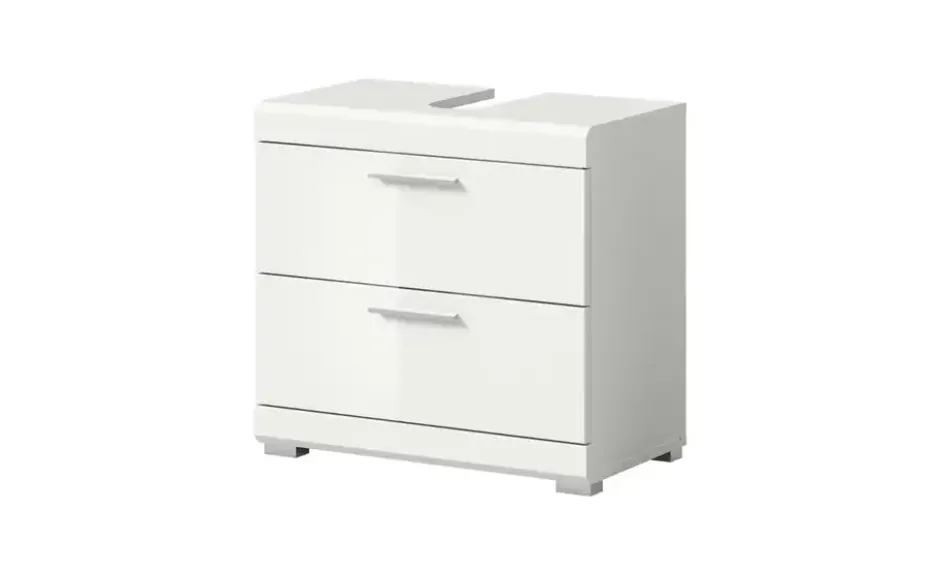 Waschbeckenunterschrank SCHLOONSEE, Breite 60cm, 2 Schubkästen, mit Siphonausschnitt, MDF-Front in verschiedenen Farben erhältlich, Badmöbel, Badschrank, Kommode, Bad Schloonsee