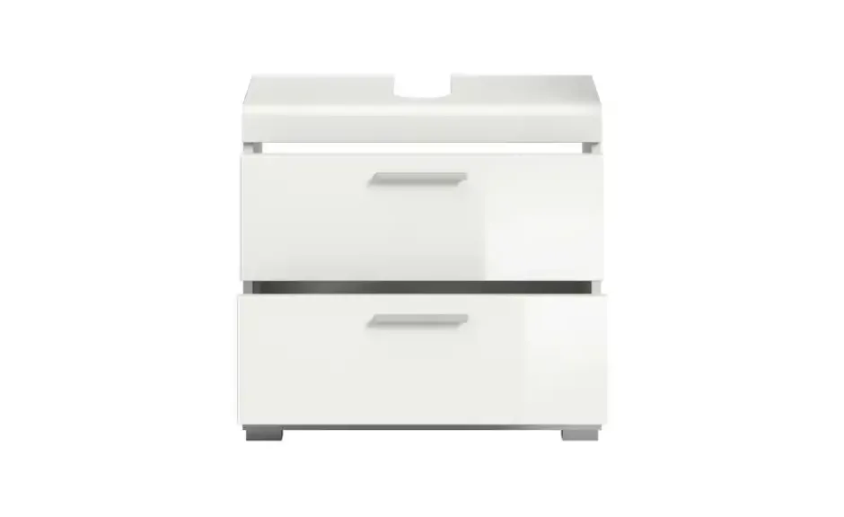 Waschbeckenunterschrank SCHLOONSEE, Breite 60cm, 2 Schubkästen, mit Siphonausschnitt, MDF-Front in verschiedenen Farben erhältlich, Badmöbel, Badschrank, Kommode, Bad Schloonsee