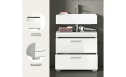 Waschbeckenunterschrank SCHLOONSEE, Breite 60cm, 2 Schubkästen, mit Siphonausschnitt, MDF-Front in verschiedenen Farben erhältlich, Badmöbel, Badschrank, Kommode, Bad Schloonsee