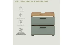 Waschbeckenunterschrank SCHLOONSEE, Breite 60cm, 2 Schubkästen, mit Siphonausschnitt, MDF-Front in verschiedenen Farben erhältlich, Badmöbel, Badschrank, Kommode, Bad Schloonsee